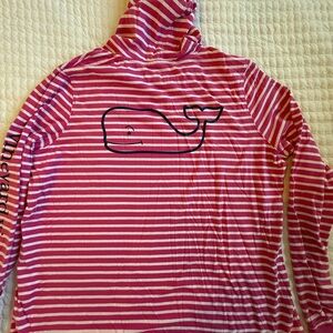 Vineyard Vines Pink and White Striped Hoodie
